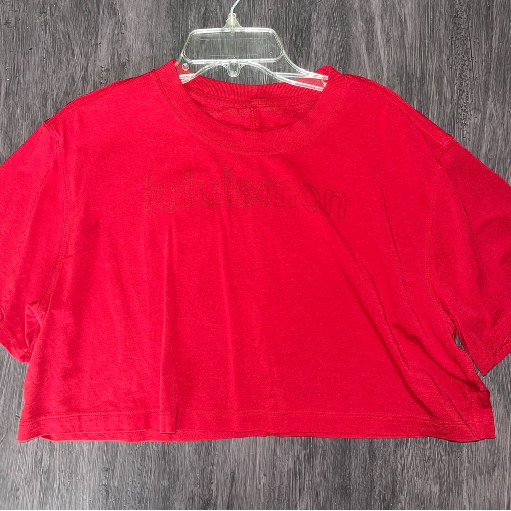 lululemon athletica Red Boxy Crop T-Shirt